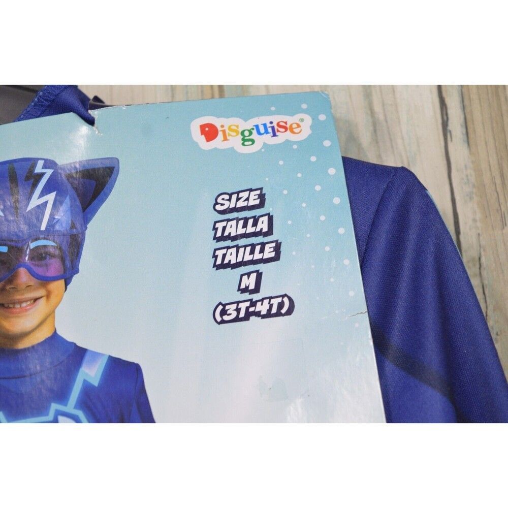 PJ Masks Catboy Halloween Costume Toddler Size M 3-4T Jumpsuit W/ Headpiece Tail - Picture 6 of 13